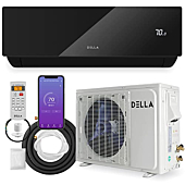 DELLA 18000 BTU Wifi Enabled 17 SEER2 Cools Up to 650 Sq.Ft 208-230V Energy Efficient Mini Split Air Conditioner & Heater Ductless Inverter System, with 1 Ton Heat Pump (JPB Series)