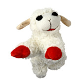 Multipet Plush Dog Toy, Lambchop, 10", White/Tan, Small