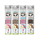 Milk Magic Milk Flavoring Straws, 4-Pack Bundle (16 count), Chocolate, Strawberry, Cotton Candy, Cookies & Cream
