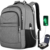 Laptop Backpack, Travel Backpack, Extra Large TSA 17 Inch Carry on Backpack, Anti-Theft College School Student Backpack with USB Port,Lapsouno Water Resistant Computer Backpack Gift for Men Women,Grey