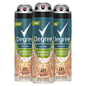 Degree Men Antiperspirant Deodorant Spray Mandarin & Vetiver 48-Hour Protection 3.8 oz 3 count