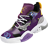 ASHION Mens Fashion Sneaker Mid Basketball Shoes Non Slip Air Running Shoes for Men Athletics Sport Trainer Tennis Shoes Purple White11