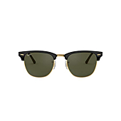 Ray-Ban Men Square Sunglasses Black Frame Green Lens Medium