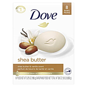 Dove Beauty Bar Gentle Skin Cleanser Moisturizing for Gentle Soft Skin Care Shea Butter More Moisturizing Than Bar Soap 3.75 oz 8 Bars