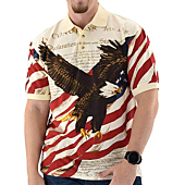 American Summer Flag Patriotic Eagle Shirt,Large