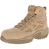 Reebok mens Rapid Response Rb Safety Toe 6" Stealth With Side Zipper Military Tactical Boot, Desert Tan, 8 Wide US