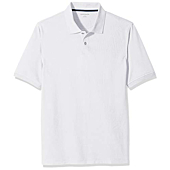 Amazon Essentials Men's Regular-Fit Cotton Pique Polo Shirt, White, X-Large