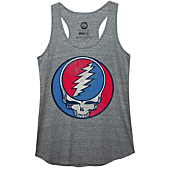 Ripple Junction Grateful Dead Distressed Steal Your Face Junior Cami Small Heather Grey