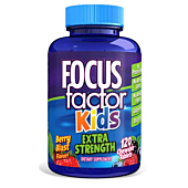Focus Factor Kids Extra Strength Daily Chewable for Brain Health Support, 120 Count – Vitamins - Quality Formula – Gluten & Dairy Free Supplements for Children – No Artificial Sweetener