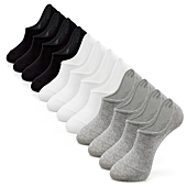 IDEGG Women and Men No Show Socks Low Cut Anti-slid Cotton Athletic Casual Socks (A_6 Pairs(2 Black+2 Gray+2 White), Women Size: 5-10)