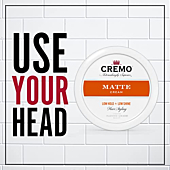 Cremo Premium Barber Grade Hair Styling Matte Cream, Light Hold, Low Shine, 4 Oz (Product Packaging May Vary)