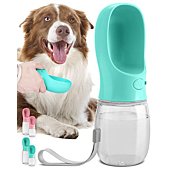 MalsiPree Dog Water Bottle, Leak Proof Portable Puppy Water Dispenser with Drinking Feeder for Pets Outdoor Walking, Hiking, Travel, Food Grade Plastic (12oz, Blue)