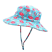 Home Prefer UPF 50+ Kids Safari Hat Summer Bucket Hat for Girls Sun Protection Hat Flamingo #52