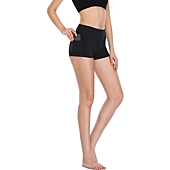 CADMUS Women's High Waist Workout Running Shorts with Pocket,3 Pack,09,Black,Blue,Red,Small