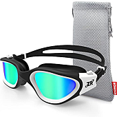 Swim Goggles, ZIONOR G1 Polarized Swimming Goggles UV Protection Leakproof Anti-fog Adjustable Strap for Adult Men Women (Polarized Mirror Gold Lens)
