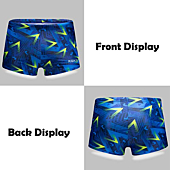 KGKE Men's Square Leg Short Swim Jammers Swimsuit Printed for PBT Fabric Shape Retention Quick Drying (Geometric Blue, XXL)