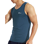 EZRUN Men's Quick Dry Sport Tank Top for Bodybuilding Gym Athletic Jogging Running,Fitness Training Workout Sleeveless Shirts(Greyblue,s)