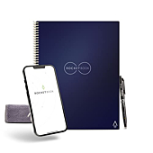 Rocketbook Smart Reusable Notebook - Lined Eco-Friendly Notebook with 1 Pilot Frixion Pen & 1 Microfiber Cloth Included- Midnight Blue Cover, Letter Size (8.5" x 11")