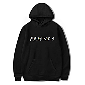 Unisex Friends Print Hoodies Casual Friends Hooded Sweater Long Sleeve Pullover Sweatshirt Grey