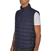 Lesmart Men's Down Vest Jacket Lightweight Packable Winter Outdoor Puffer Vest Coat With Pockets 4XL Navy Blue