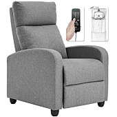 Recliner Chair for Living Room Massage Recliner Sofa Reading Chair Winback Single Sofa Home Theater Seating Modern Reclining Chair Easy Lounge with PU Leather Padded Seat Backrest