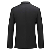 MOGU Mens Casual Dress Suit Slim Fit Stylish Blazer Coats Jackets US Size Blazer 32/Pants 30 Black
