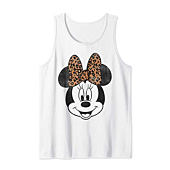 Disney Mickey And Friends Minnie Mouse Leopard Bow Portrait Tank Top