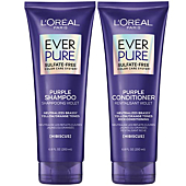 L'Oreal Paris EverPure Brass Toning Purple Sulfate Free Shampoo and Conditioner, 6.8 fl Ounce , 2 Count (Pack of 1)