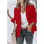 Cicy Bell Womens Casual Blazers Open Front Long Sleeve Work Office Jackets Blazer (Red, X-Small)