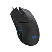 FIODIO Wired Gaming Mouse, 5500 DPI, Breathing Light, Ergonomic Game USB Computer Mice RGB Gamer Desktop Laptop PC Gaming Mouse, 7 Colors RGB Lighting, 6 Buttons for Windows 7/8 / 10, Black