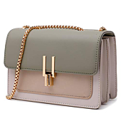 Crossbody Bags for Women Leather Cross Body Purses Cute Color-Block Designer Handbags Shoulder Bag Medium Size Green