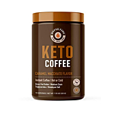 Rapidfire Ketogenic Fair Trade Instant Keto Coffee Mix, Supports Energy, Metabolism, and Weight Loss, Grass Fed Butter, MCTs & Himalayan Salt, 15 servings, Caramel Macchiato Flavor, 7.93 Ounce