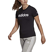 adidas womens Linear T-Shirt Black/White Large