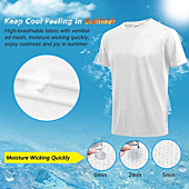 MeetHoo Men’s Athletic T Shirts, Quick Dry Workout Short Sleeve Shirt Gym Tops for Sport Running White