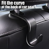 LivTee Car Seat Headrest Hooks, Car Hook Hangers Storage Organizer Interior Accessories for Purse Coats Umbrellas Grocery Bags Handbag, 4-Pack