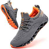SKDOIUL Men Sport Running Sneakers Tennis Athletic Walking Shoes Mesh Breathable Comfort Fashion Casual Gym Runner Jogging Trainers Grey Size 6