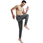 AMY COULEE Men's Sweatpants Comfortable Cotton Home Casual Pants with Pockets (Dark Gray, L)