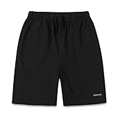 DEESPACE Kids Cotton Shorts Casual Play Shorts Athletic Shorts with Side Pockets for Boys or Girls 2 Pack (3-12Years)(Black+Mel Gray, m)