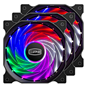 CP3 120mm Computer Fan 3-Pin Fixed Color Low Noise led case Fan High Performance PC Case Fan with Hydraulic Bearing for Gaming PC Case (3 Pack)