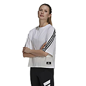 adidas Women's Standard Future Icons 3-Stripes Tee, White, Medium