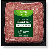 Fresh Brand – Ground Beef 80% Lean/20% Fat, 1 lb