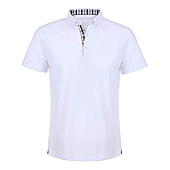 Tinkwell Mens Shirt Short Sleeve Tshirt Checked Collar Casual Sport Office Basic Poly Polo White XL