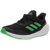 adidas Unisex-Child EQ21 Running Shoe, Black/Semi Screaming Green/Signal Green, 1