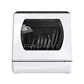 Countertop Dishwasher, 5 Washing Programs Portable Dishwasher With 5-Liter Built-in Water Tank For Glass Door