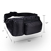 PACEARM Mens Fanny Pack, Large Waist Bag for Women, Water Resistant Waist Pouch, 4 Pockets Hip Pack for Casual Traveling Hiking Cycling Outdoors (Black)