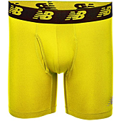 New Balance Men's 6" Boxer Brief Fly Front with Pouch, 3-Pack of 6 Inch Tagless Underwear (Hi Lite/Steel/Vintage Indigo, XX-Large (44"-46"))