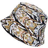 BYOS Unisex Foldable Reversible Plain Black & Printed Travel Sun Bucket Hat