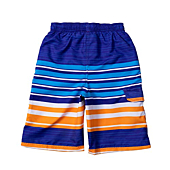Kids Swim Trunk (Blue & Orange Stripe) - 10/12