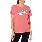 PUMA Women's Essentials Logo Tee, Georgia Peach Heather, X-Small