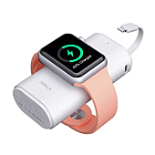 iWALK Portable Apple Watch Charger, 9000mAh Power Bank with Built in Cable, Apple Watch and Phone Charger, Compatible with Apple Watch Series 6/Se/5/4/3/2, iPhone 13/12/12 Pro Max/ 11/6s,iPod,White